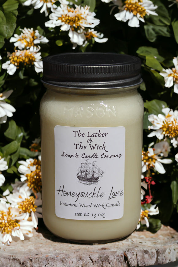 Honeysuckle Lane - Wood Wick Soy Candle