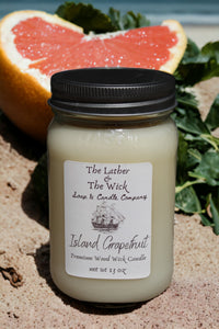 Island Grapefruit - Wood Wick Soy Candle