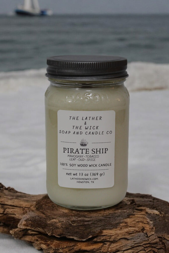 Pirate Ship - Wood Wick Soy Candle