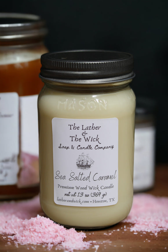 Sea Salted Caramel - Wood Wick Soy Candle